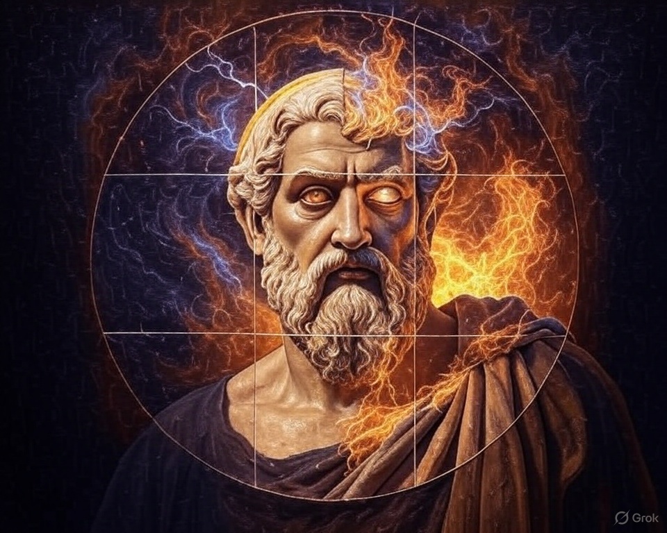 SocraticSol Logo - Ancient Philosopher with Lightning
